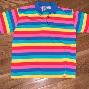 Vintage Rainbow Stripe Polo